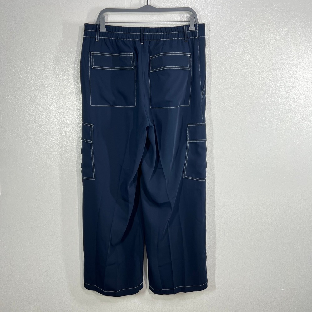 Madewell Pull On Utility Pants 12 Women Deep Indigo Minimal Casual Wide Leg - Picture 3 of 8